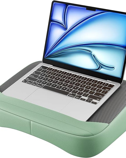 SAIJI Breathable Laptop Pillow, Ultra Lightweight Lap Desk with Cushion, Computer Pillows for Laptop with Partitioned Storage Bag, Designer Stopper - Lap Pad Fits up to 15.6 Inch Laptops