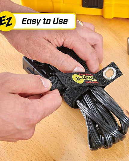 Heavy-Duty Wrap-It Storage Straps, 7-inch (6 Pack) - Hook and Loop Tool Cord Organizer, Extension Cord Hanger, Kitchen Cord Keeper, Cable Straps for Cords, Hoses, Rope, RV, and Garage Organization