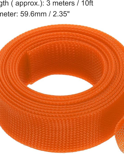 uxcell Expandable Sleeving,2 3/8-inch 10ft Cable Sleeve, Orange