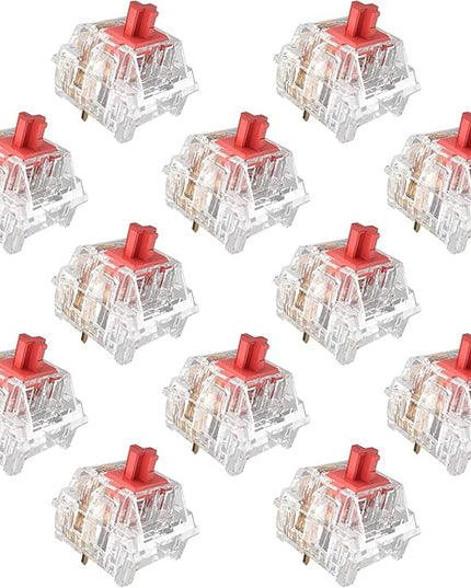 Crystal Red Switch Mechanical Keyboard Replacement,3 Pin Linear/Accurate Typing/Dustproof/RGB Transparent Gaming Keyboard Switches(36Pcs)