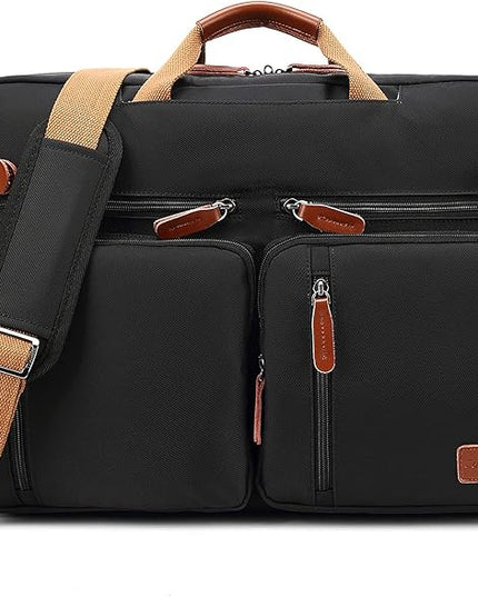 CoolBELL Convertible Backpack Messenger Shoulder Bag Laptop Case Handbag Business Briefcase Multi-Functional Travel Rucksack Fits 17.3 Inch Laptop for Men/Women (Black)