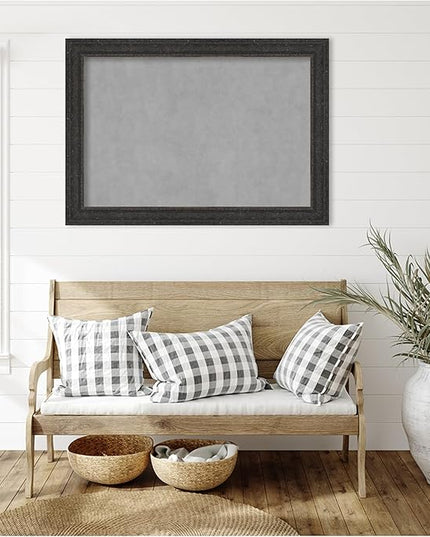 Amanti Art Black Framed Magnetic Board 29x41 Large Vision Board for use with Magnets, 100% Metal Sheet to Display Items as Office Decor or for Home Organization in mudroom, Kitchen or Kids Room