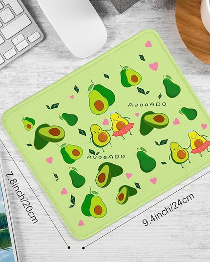 Avocado Square Mouse Pad,Non-Slip Rubber Base Mouse Pad,Home Office Decoration Desktop Accessory, Laptop Mouse Pad for Office Laptops,9.4x7.8x0.12in