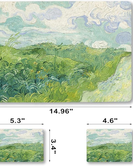 Laptop Skin Sticker Decal,12" 13" 13.3" 14" 15" 15.4" 15.6 inch Laptop Vinyl Skin Sticker Cover Art Protector Notebook PC (2 Wrist Pad Skins Included), Decorative Waterproof Removable, Green Theme