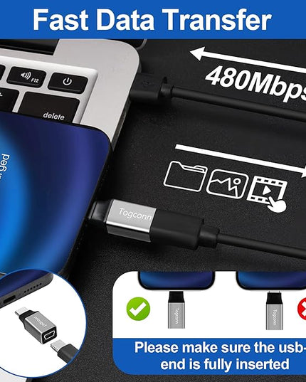 Mini USB to USB C Adapter 2 Pack, Mini USB (Female) to USB Type-C (Male) Converter Connector,Support Charging & Data Transfer Compatible with Samsung Galaxy S10/S9, Note 9/8 and More USB Type-C device