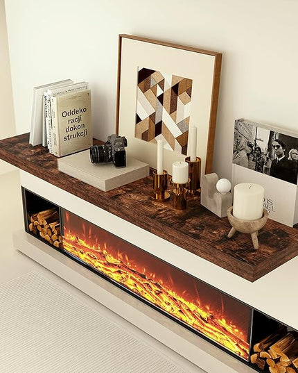 Heimlove 12 Inch Deep Floating Shelves, 48 x 12 inches Long, Large Display & Storage Shelf, Rustic Wood Wall Shelves for Fireplace Mantel, Set of 1(Rustic Brown)