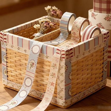 YooNotee 12 Rolls Watercolor Floral Washi Tape Set 15 mm Vintage Flower