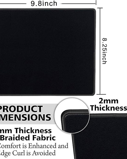 SaiTech IT 20 Pack Mouse Pad with Stitched Edges Mousepads Bulk Non-Slip Rubber Base, Waterproof Coating Mouse Pads for Computers, Laptop, Office & Home -(9.84 x 8.27 Inch) - Black