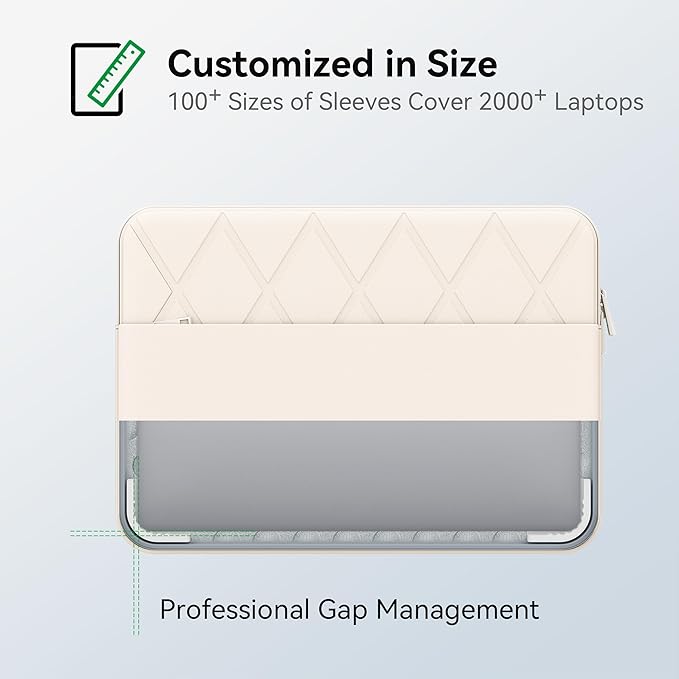 Smatree Laptop Sleeve for 14 inch MSI Modern 14/Summit E14 Flip Evo/Summit E14 Evo/Prestige 14H/Prestige 14 Evo, Protective Laptop Case with Pocket, YKK Zipper, Shockproof Design, White (E425W)