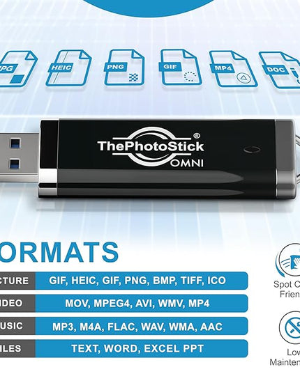ThePhotoStick® Omni 128GB USB Flash Drive & Memory Stick – Photo & Video Backup for iPhone, Android, Mac & PC – Multiport Connection to Easily Store & Transfer Files