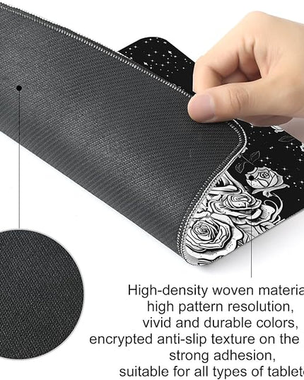 Skull Skeleton Love Square Mouse Pad, Non-Slip Rubber Base Mouse Pad,Home Office Decoration Desktop Accessory,Laptop Mouse Pad for Office Laptops,9.4x7.8x0.12inch.