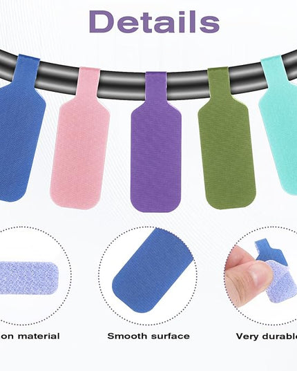 40 Pcs Cable Cord Labels, 8 Colors Cord Labels for Electronics Multicolored Handwriting Cable Tags Reusable Writable Cord Label for Home Office Electronics Computers Wire Management and Identification