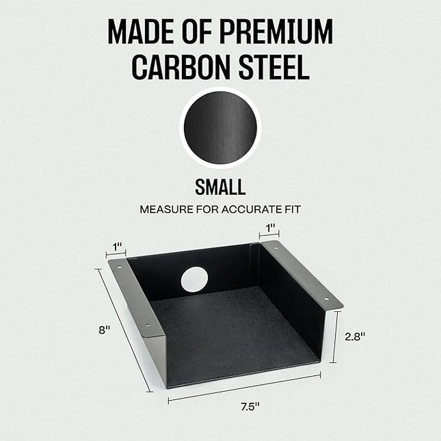 COREMINDED Under Desk Storage Shelf - Carbon Steel Under Desk Tray with Cable Management, Mountable Add-On Shelf for Table & Office Desks (7.5" x 8" x 2.8")
