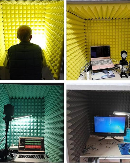 Sound Proof Foam Panels, Sound Proof Foam, Sound Proof Booth, Desktop Soundproof Cover,self Made Sound Recording Studio,Vocal Sound Absorbing Shield,for Studio Desk,Recording Booth,Blue