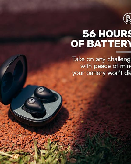 Raycon Fitness Bluetooth True Wireless Earbuds with Built in Mic 56 Hours of Battery, IPX7 Waterproof, Active Noise Cancellation, Awareness Mode, and Bluetooth 5.3 (Blue)