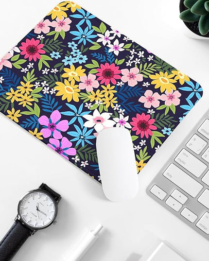 Flower Square Mouse Pad,Non-Slip Rubber Base Mouse Pad,Home Office Decoration Desktop Accessory,Laptop Mouse Pad for Office Laptops,9.4x7.8x0.12inch 4