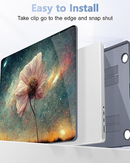 May Chen Case for MacBook Pro 14 inch, Models A2442 A2779 A2918 A2992 A3401 A3185 A3112 A3434, M1 M2 M3 M4 M5 Chip (2021-2025 Release), Plastic Hard Shell Case with Keyboard Cover, Flower Stars