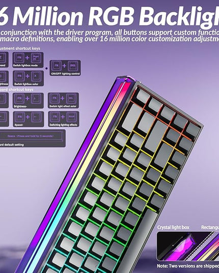 AULA Hero 68 HE Pro - Wired Gaming Keyboard with Hall Effect Magnetic Switch, CNC Aluminum Frame, 8KHz Polling Rate, RGB Box & Backlight, Side Printed Keycaps, 65% 68-key Compact Small Gamer Keyboards