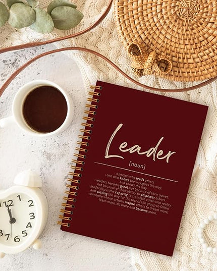 OXW Red Meeting Notebooks for Work, Leadership Gifts Office Work Notebook Journal for Writing Note Taking, Thank You Gifts for Women Men Boss Leader Mentor Manager Principal, 5.5"x8.3"