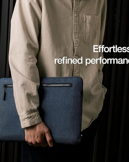 Incase Compact Laptop Sleeve with Woolenex - 14" MacBook/Laptop and iPad/Tablet Sleeve, Computer Case and Cover, Lightweight, Weather Resistant, with Slip Pocket for Accessories - Heather Navy