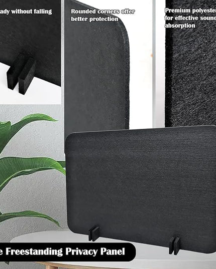 12 Pcs Acoustic Desk Divider with Pushpins 16 x 24 Inch Freestanding Privacy Table Panel for Noise Reduction, Visual Distractions Absorbing Sound Proof Cubicle