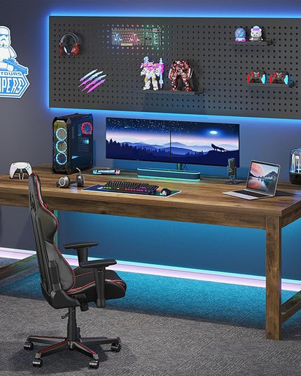 Tribesigns Modern Computer Desk, 63 x 31.5 inch Large Office Desk Computer Table Study Writing Table Workstation for Home Office, Brown Wood