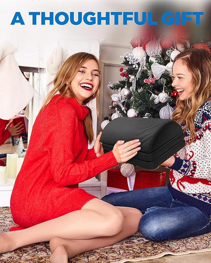 Adjustable Foot Rest for Under Desk at Work,Comfortable Foam Under Desk 3 Height Footrest with Washable Cover, Foot Stools for Office Home Car,Black