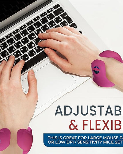 Wearable Gaming Wrist Rest for Keyboard, Mouse pad, Laptop, and PC Work or Gamer Support. (Pink, X-XL)