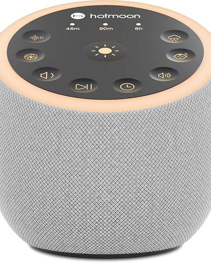 Hotmoon Sound Machine for Sleep, Cocoon 2 White Noise Sound Machine with 40 Non-Looping Sounds, Dual-Speaker & Timer, 8 Night Light, Pink Brown Green Noise for Sleeping Adults, Office Privacy, Plug-in