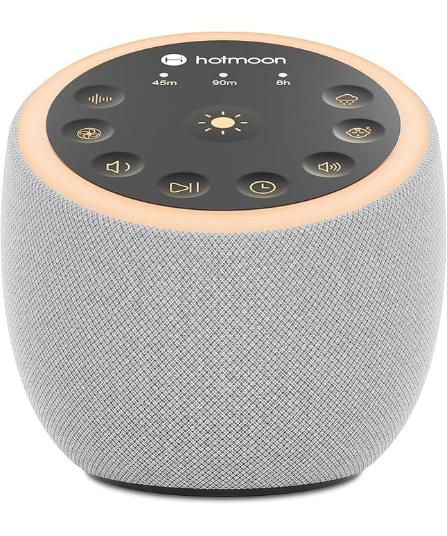 Hotmoon Sound Machine for Sleep, Cocoon 2 White Noise Sound Machine with 40 Non-Looping Sounds, Dual-Speaker & Timer, 8 Night Light, Pink Brown Green Noise for Sleeping Adults, Office Privacy, Plug-in