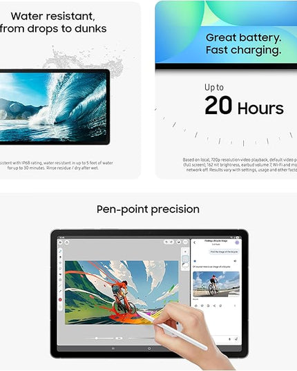 SAMSUNG Galaxy Tab S10 FE 256GB WiFi Android Tablet + Book Cover Keyboard Slim, Large Display, Long Battery Life, Powerful Processor, S Pen, US Version 2025, 2 Yr Manufacturer Warranty,Silver