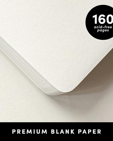 PAPERAGE Blank Journal Notebook, (Sage Green), 160 Pages, Medium 5.6 in x 8 in - 100 GSM Thick Paper – Hardcover Journaling Notebook for Work, School, Note Taking or Sketching