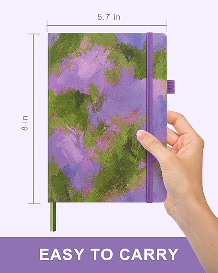&And Per Se Dotted Journal Notebook, A5 Hardcover Bullet Dotted Journal, 160 Pages 100 gsm Thick Paper, 3 Sheets of Stickers Included - 5.7'' x 8'' (Lavender Grove)
