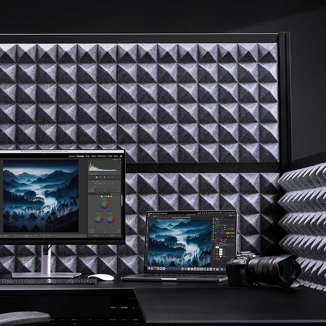 Stand Up Desk Store Studio Modular Wall and Sound Absorbing Room Divider | Sound Dampening Acoustic Panels for Office Cubicle | Noise Reduction and Noise Canceling Office Partition (70'' x 48'')