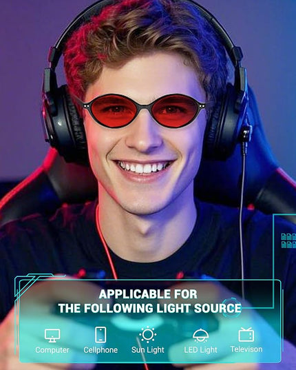 TIJN Olisa Blue Light Blocking Glasses for Women Men,Oval Glasses Frame Bluelight Glasses for Gaming/Computer/Screen
