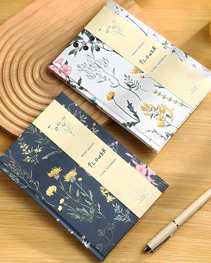 Floral Journal for women, Floret Hardcover Notebook, A5, 6x8, Medium Ruled Notebook, Lay-flat, Linen Journal, Notebooks for School, Writing Journal, Reading Journal, Garden Journal, White