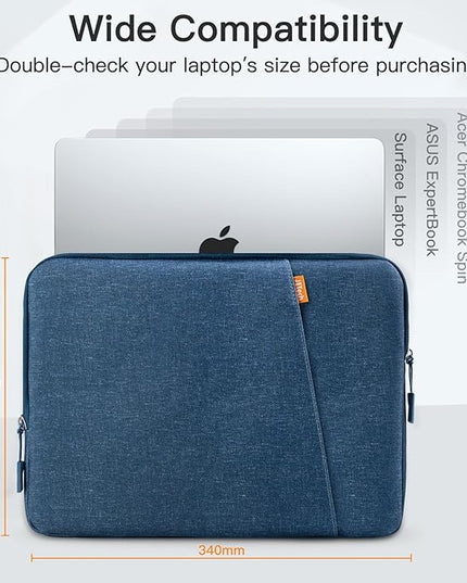 JETech Laptop Sleeve for 13-14Inch MacBook Air/Pro (M5/M4/M3/M2/M1) 2020-2025, 13-13.6 Inch Notebook, Waterproof Shock Resistant Bag Case with Accessory Pocket (Navy)