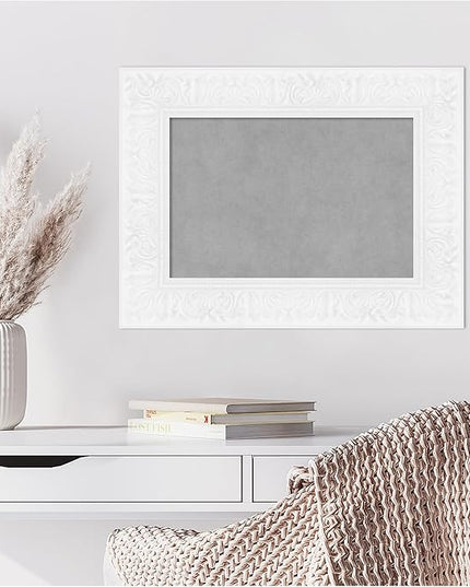 Amanti Art White Framed Magnetic Board 19x25 Small Vision Board for use with Magnets, 100% Metal Sheet to Display Items as Office Decor or for Home Organization in mudroom, Kitchen or Kids Room