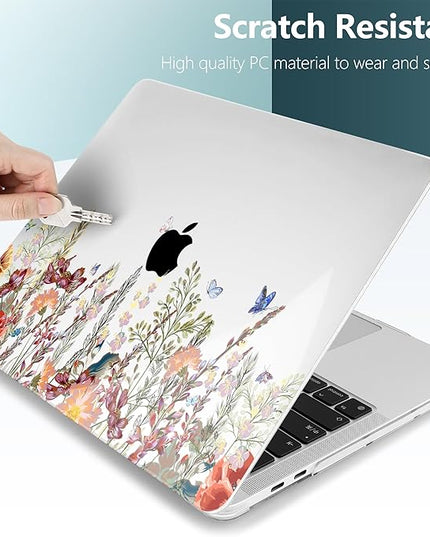 Dongke MacBook Pro 13 inch Case Model A2251/A2289 2020 Released, Plastic Hard Shell Case Cover for MacBook Pro 13 inch with Retina Display & Touch Bar Fits Touch ID (Floral Illustration)
