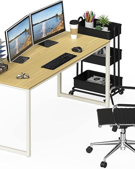 SHW Mission 55-Inch Home Office Computer Desk, Oak