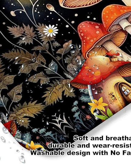 Red Mushroom Square Mouse Pad,Non-Slip Rubber Base Mouse Pad,Home Office Decoration Desktop Accessory, Laptop Mouse Pad for Office Laptops,9.4x7.8x0.12in.