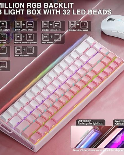 AULA Hero 68 HE 60% Wired Gaming Keyboard, Hall Effect Magnetic Switch Keyboard with Adjustable Actuation, Fast Trigger Mode, 8K Hz Polling Rate, 0.125ms Latency,RGB Backlit, Side Printed PBT Keycaps