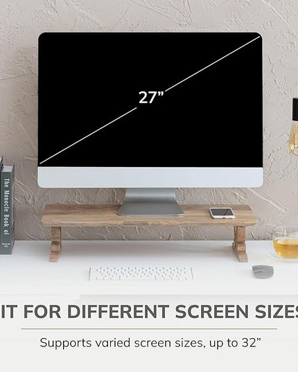 Anji Mountain Monitor Stand - Desktop Organizer & Laptop Riser, Ergonomic Monitor Riser, Space-Saving Monitor Stand for Desk, Durable Construction, Easy Assembly, Ideal for Home & Office