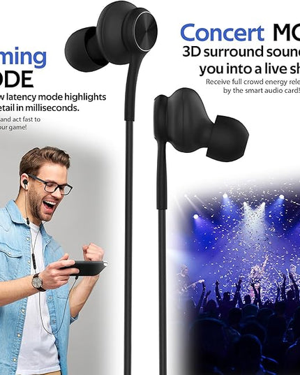 USB-C in-Ear Wired Headphones,Earbuds，3-Year Warranty, with high-Fidelity Sound Card, 5-Mode Audio, Low-Latency Gaming, KTV Vocal Enhancement, for iPhone 15/16/17, for Samsung S25/S24/S23/S22