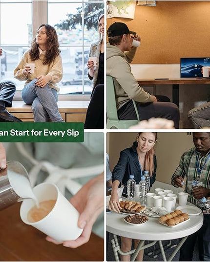 White Paper Cups 16 oz Disposable Coffee Cups, 500 Pack BPA Free Leak Proof Hot Cups,300GSM Thickened Disposable Cups,Unbleached Hot Cold Drink Cups for Everyday Home Office Coffee Bar Party Supplies