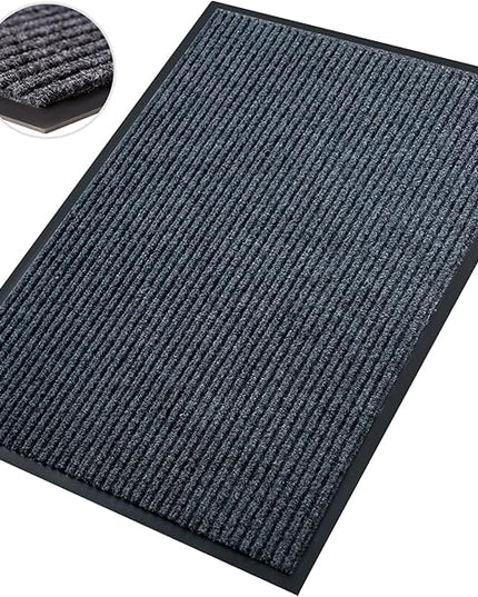 Front Door Mat,2'x6'Indoor Outdoor Door Mat,Heavy Duty Durable Welcome,Commercial Floor Mats Inside Outside Entrance, Waterproof All-Season, All-Weather Non Slip Backing Doormat for Entryway,Black