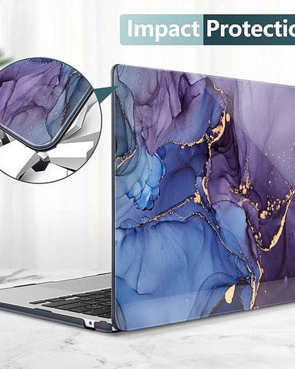 DONGKE for M4 MacBook Air 13.6 Inch Case 2025 2024 2023 2022 Model A3240 A3113 A2681 M3 M2 Chip, Plastic Hard Shell Case Cover with Touch ID for MacBook Air 13 Inch M4 - Abstract Marble