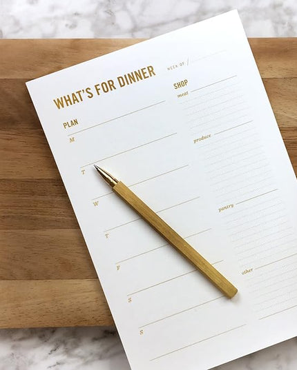Meal Planning Notepad - What's for Dinner Weekly Meal Planner and Grocery List Magnet Pad with Tear-Off Shopping List - Family Dinner Menu for Fridge & Meal Prep - 6x9” - 50 Sheets