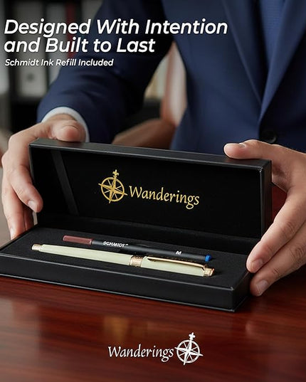 Premium Ballpoint Pen with German Ink – Perfectly Balanced for a Superb Writing Experience, 24K Gold Plated Green – Soft Sage Green- Includes a Schmidt Refill in a Giftable Presentation Case