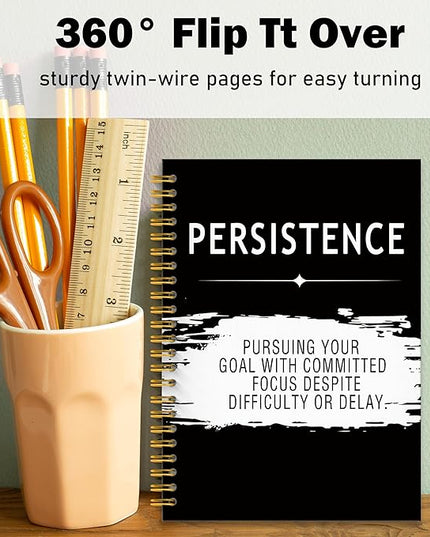 Persistence Quotes Notebook Journal, Inspirational Office Notebooks for Work, Motivational Gifts for Women Men, Gifts for Office Coworkers, Hardcover Spiral Notebook 5.5x8.3